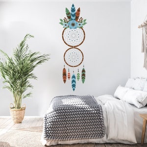 Dreamcatcher Wall Decal Boho Dreamcatcher Chic Dream Wall Art DIY for Girls Kids Nursery Bedroom Wall Hanging Decoration Gift Party 325EZ