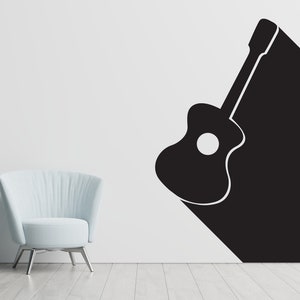 Wandaufkleber E-Gitarre Dunkelblau – Abnehmbar, 57x57 Cm, Rockmusik-Deko Für Zimmer