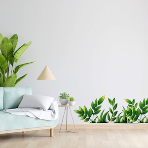 Floral Leaves Wall Vinyl Sticker Decal, Botanical Wall Decoration, Tropical Jungle Leaves Decal, Floral Wall Decor, Garden Wall Decals 827SE