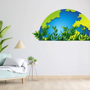 Planet Erde Dekor, Globus Vinyl Aufkleber, Weltkarte Wandtattoo, Weltkarte Wandtattoo, Weltkarte Wandtattoo, Globus Wandtattoo 822SE