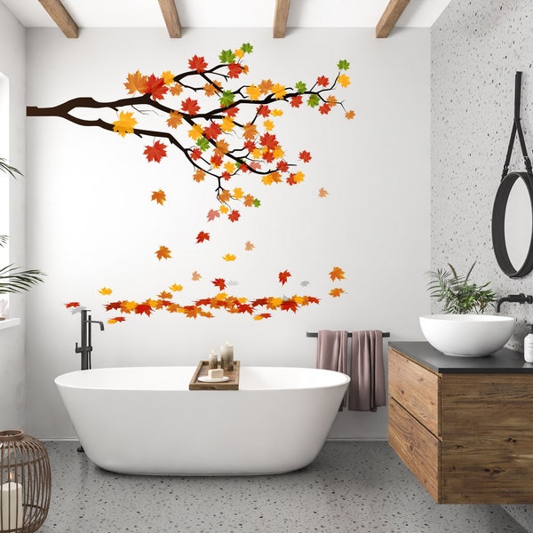 Tree Wall Decal Autumn wall stickers, Leaves Wall Art, Tree of Life, Tree Wall Art, Leaf Wall ArtTree Wall Decor Tree Wall Sticker 236EZ