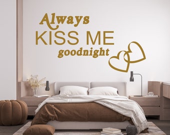 Couple Bedroom Decor Above Bed Kiss me Couple Love Wall Decor Family Decal Vinyl Wall Decal Love Wall Decal Wedding Marriage Gift Idea 707SE