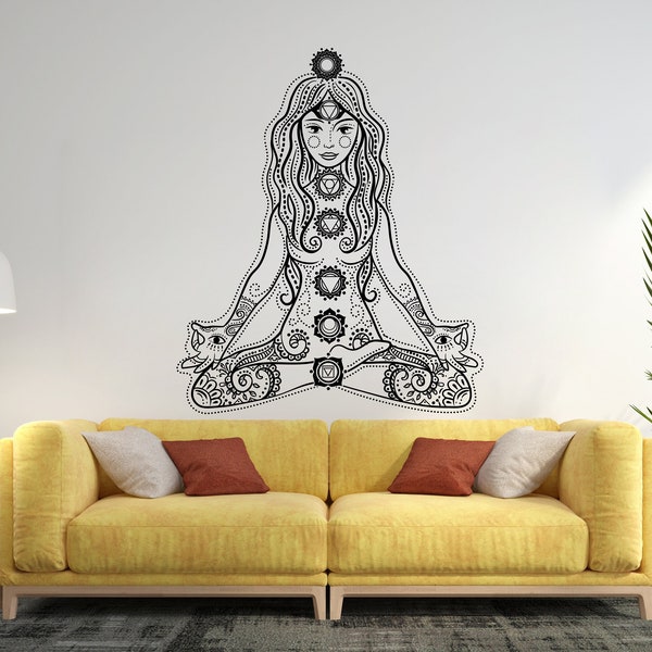 Yoga Wall Sticker Etsy