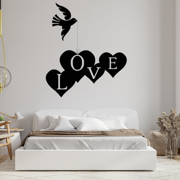 Couple Bed Wall Decal - Etsy