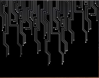 Circuit Board Office Wall Decal, Technology Vinyl Wall Art Decals, Gamer Room Decal, Computer IT Decor, Software Wall Sticker Office 775SE