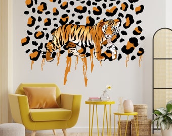 Grande Gatto Tigre Animale Selvatico Leonessa Muro Arte Decalcomania Foto Poster