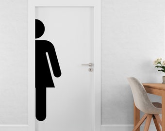 Bathroom Woman Sign Decal, Bathroom Door Decal, Bathroom Door Sign, Bathroom Wall Decal, Vinyl Bathroom Door Sticker, Bathroom Signs 618SE