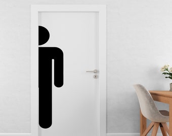Bathroom Man Sign Decal, Bathroom Door Decal, Bathroom Door Sign, Bathroom Wall Decal, Vinyl Bathroom Door Sticker, Bathroom Signs 617SE