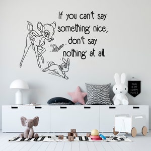 Bambi Wall Decal Bambi Deer Wall Decor Cartoon Wall Sticker SG 1107