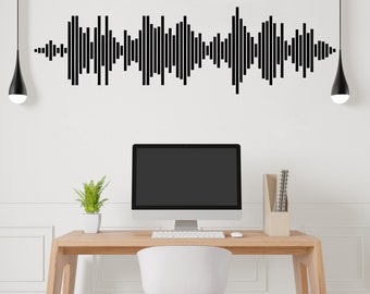 Audio Wave Wall Decal  Sound Wave Wall Sticker Music Wall Decor Vinyl Music Wall Art Musician Wall Sticker Recording Studio Wall Decor 858SE