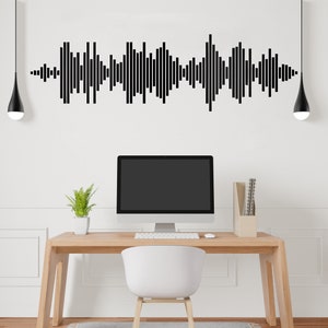 Audio Wave Wall Decal  Sound Wave Wall Sticker Music Wall Decor Vinyl Music Wall Art Musician Wall Sticker Recording Studio Wall Decor 858SE