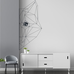 Fox Geometric Polygonal Fox Half Face Wall Decal Decor Animals Fox Decal Fox Constellation Fox Head Decal Fox Sticker Fox Wall Vinyl 681SE