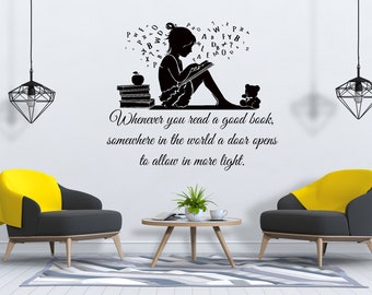 Books Wall Art Books Decor Bookshelves Vintage Decorative Books Lover Stickers Quote Wall Decal Craft Books Bookshelf Store Education 1050ER