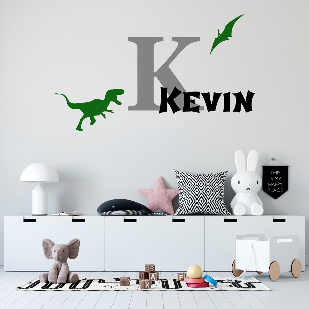 Personalized Name Wall Decal Dinosaur Wall Decal Custom Name Etsy