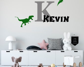 Personalized Name Wall Decal  Dinosaur Wall Decal  Custom Name Wall Decal  Decal for Nursery  SG489