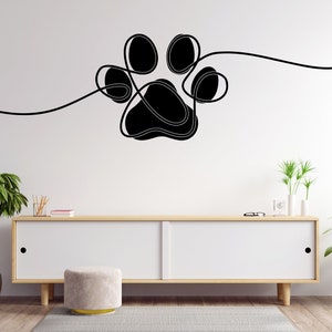 Paw Dog Wall Decor, Dog Wall Decals, Dog Wall Art, Dog Lover Stickers Bedroom Wall Vinyl Nursery Wall Decals Art 1791EZ