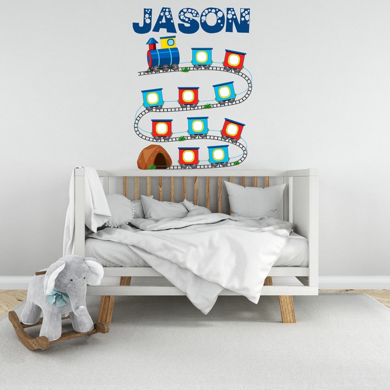 Personalized Name Railroad Track Wall Vinyl Stickers Train Track Wall ...
