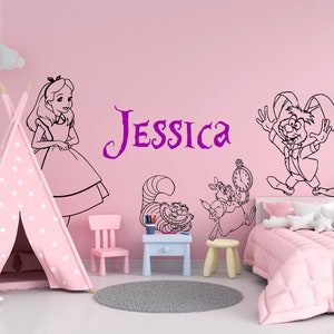 Alice in Wonderland Wall Decal | Alice Wall Decor | Cartoon Wall Sticker Al16
