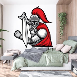 Knight wall Decal Knight Wall Art Warrior Wall Decals Knight Decor Wall Decals Knight Wall Art Gifts Book Wall Sticker Decor 1876EZ