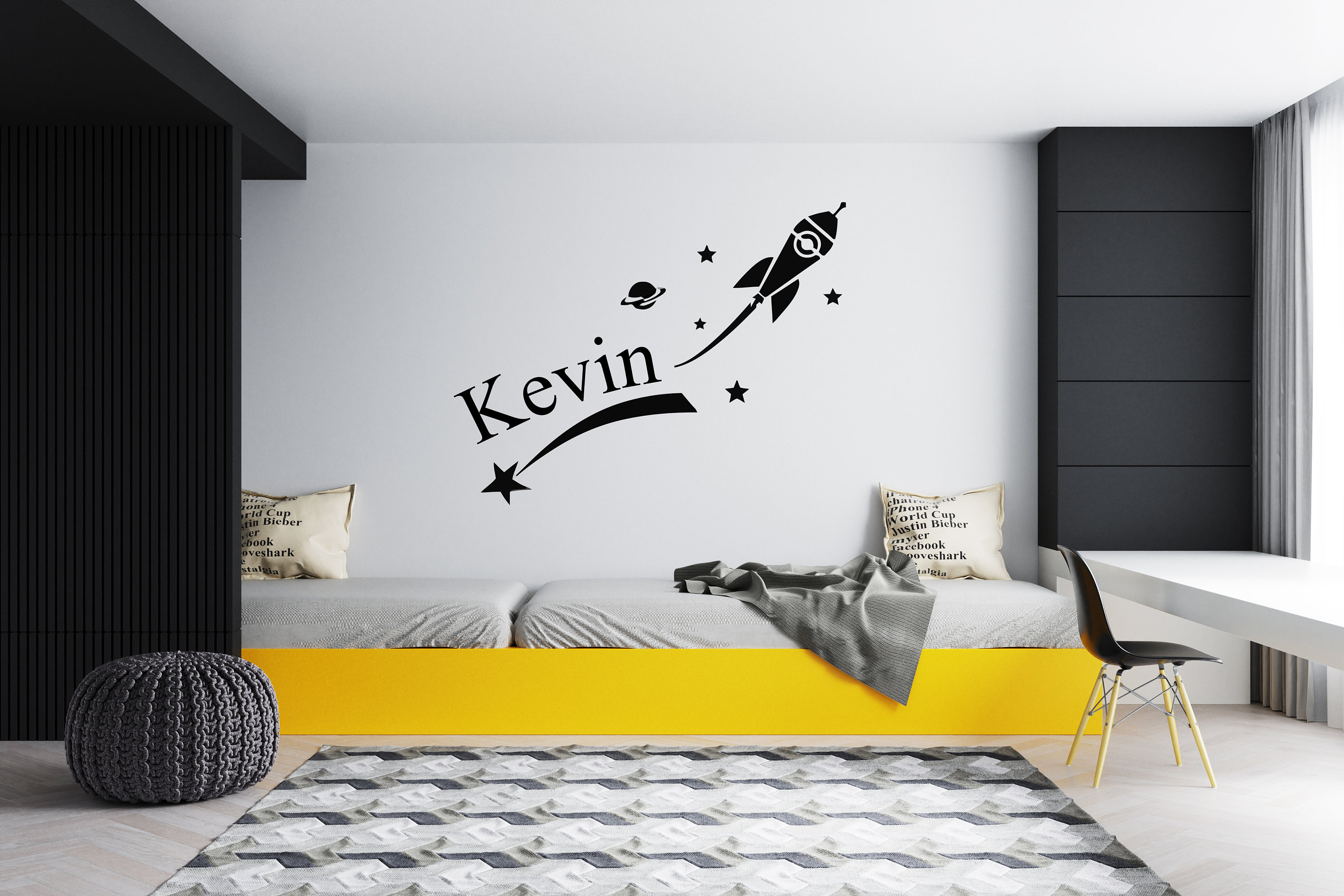 Outer Space Wall Decal Moon Stars Wall Decal Constellation Wall Sticker ...