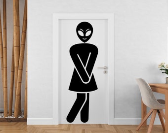 Bathroom Woman Sign Decal, Bathroom Door Decal, Bathroom Door Sign, Bathroom Wall Decal, Vinyl Bathroom Door Sticker, Bathroom Signs 1868EZ