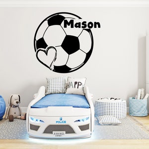 Personalized Name Soccer Ball Wall Decal  Soccer Ball Player Wall Sticker Soccer Wall Decor 1559EZ