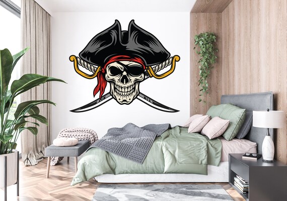 Pirate Skull Wall Decal Pirate Wall Decal Skull Wall Art Skull