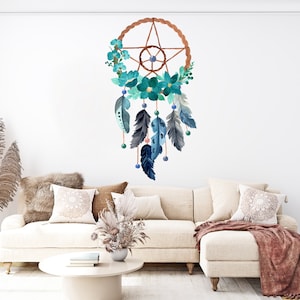 Dreamcatcher Wall Decal Boho Dreamcatcher Chic Dream Wall Art DIY for Girls Kids Nursery Bedroom Wall Hanging Decoration Gift Party 316EZ