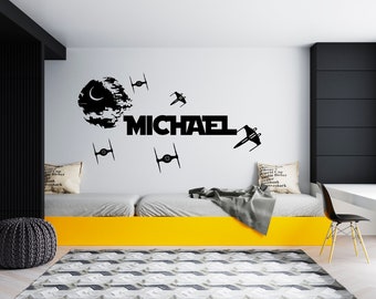 Galaxy Name Wall Decal | Personalized Space Theme Vinyl Art | Custom Room Decor | SG10