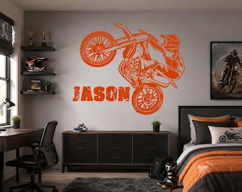 Dirt Bike Wall Decal – Motocross Rider Art 638EZ