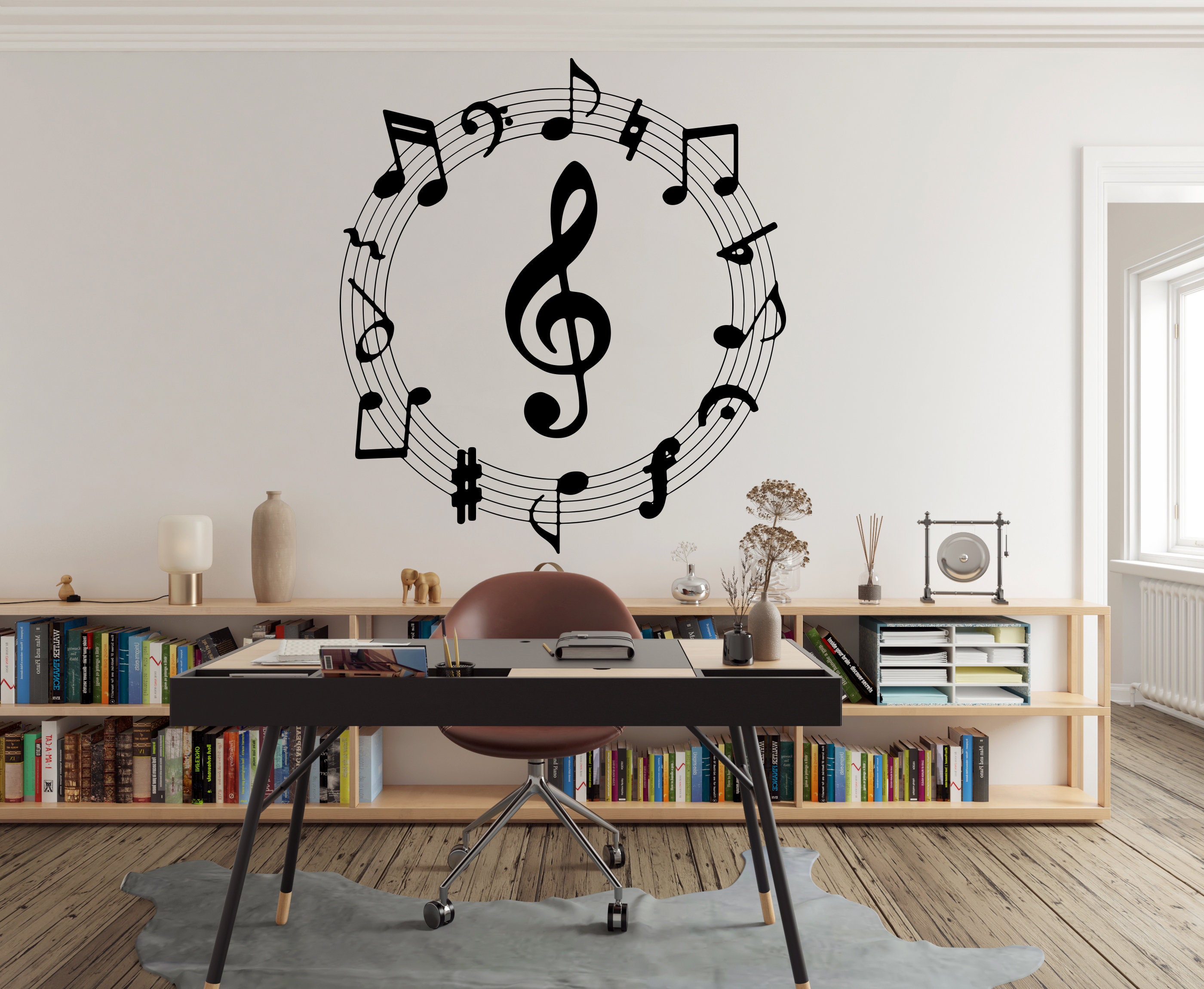 Music Wall Decor Notes Vinyl Music Wall Art Music Wall Decal Music ...