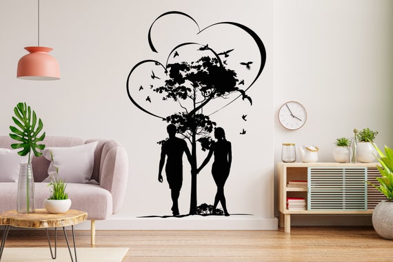Couple Wall Decal Family Stickers Wall Art Family Decor Married Couple  Decoration Wife Lover Husband Wall Vinyl Bedroom Love Room Gift 170ES 