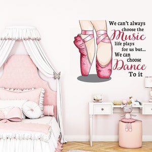 Ballerina Wandtattoa, Ballett Wandtatto Ballerina Spruch Wandtatto Mädchenzimmer Kinderzimmer Deko, Kinder Wandsticker, Kinder Wandtatto, 992EZ