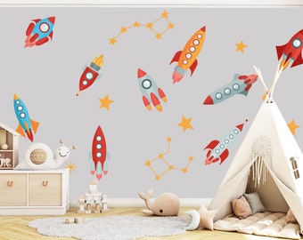 Rocket wall decal Nursery Rocket Wall Decal Rocket Room Decor Wall Decor Nursery gifts Sticker Space wall decal 1349EZ