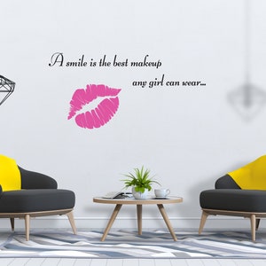 Makeup Wall Decal Makeup Artist Wall Sticker Cosmetics Lipstick Beauty Salon Wall Art  SG 862