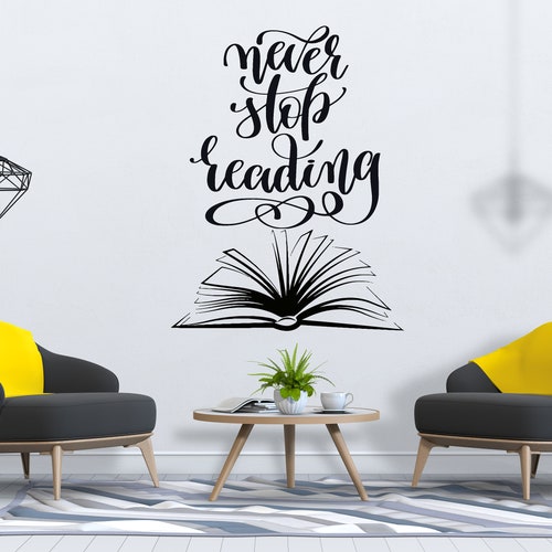 Books Wall Decal Reading Wall Decal Library Wall Decal Book Etsy