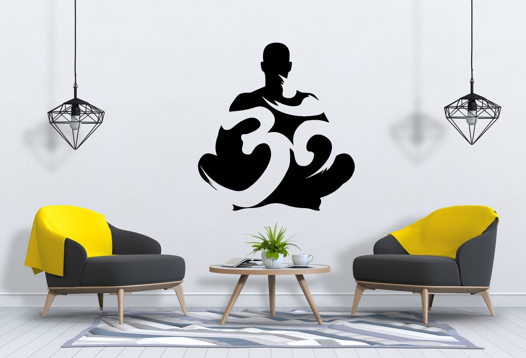 Yoga Wall Decal Yoga Pose Wall Decal Lotus Mandala Wall Decor Om Wall ...