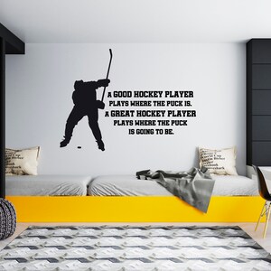 Ice Hockey Wall Decal  Hockey Player Wall Decal  Hockey Stick  Sports Hockey Quote Wall Decal SG194