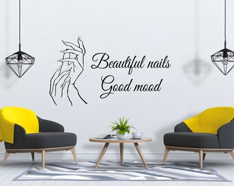 Nagelstudio Logo Wandtattoo Aus Vinyl – Schwarz, 33x42 Cm, Selbstklebend Für Wände, Glas, Schaufenster & Mehr