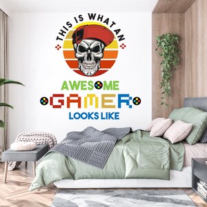 Gamer Wall Decor Custom Controller decal Video Game Wall Decals Customized Gamer Kids Bedroom Game Vinyl Wall Art Decals Kids Sticker  522EZ