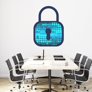 Circuit Board Binary Code Wall Decal, Technology Vinyl Wall Art Decals, Computer Circuit Decor, Software Science Wall Sticker Office 1422SE