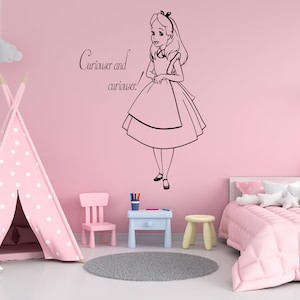 Alice in Wonderland Wall Decal | Alice Wall Decor | Cartoon Wall Sticker Al8