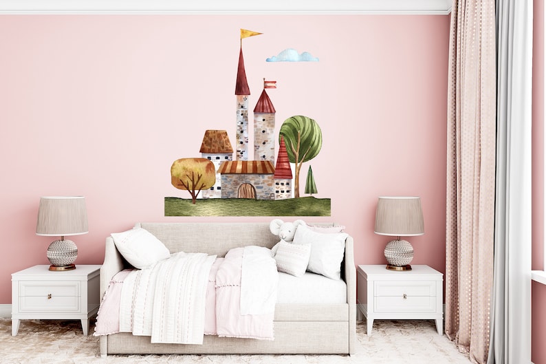 Blush Kingdom – Princess Castle Wall Decal | Peel & Stick 585EZ - Etsy