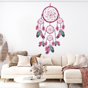Dreamcatcher Wall Decal Boho Dreamcatcher Chic Dream Wall Art DIY for Girls Kids Nursery Bedroom Wall Hanging Decoration Gift Party 335EZ
