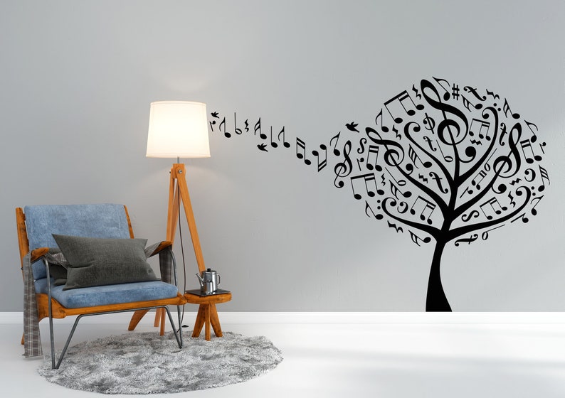 Tree Note Wall Music Note Tree Wall Decal, Music Lovers Gift, Music Room Decoration ...