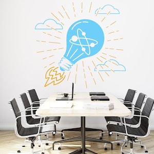 Idea Office Wall Decal, Clouds Office Wall Decal, Office Wall Decor, People, Innovation, Office Decals Office Wall Art, 553EZ