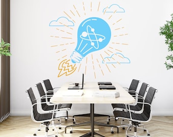 Idea Office Wall Decal, Clouds Office Wall Decal, Office Wall Decor, People, Innovation, Office Decals Office Wall Art, 553EZ