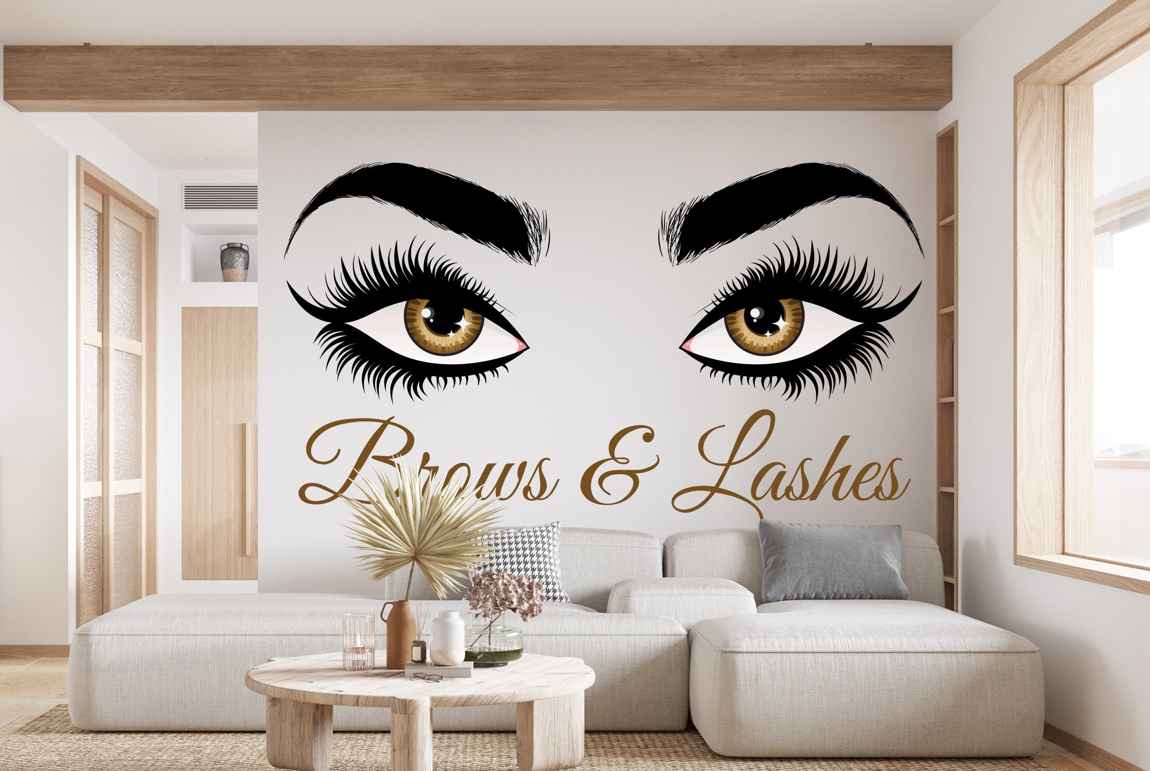 Eyelashes Sticker Wall Art Lashes Brows Microblading Beauty Salon