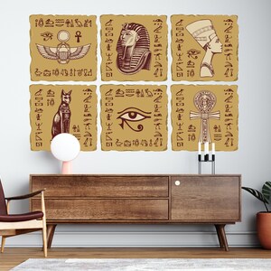 Egyptian Hieroglyphs Wall Art Mural Hieroglyphs Wall Sticker Decor Ancient Egypt Decal Egyptian Mythology Ancient Cultural Wall Decal 1730EZ