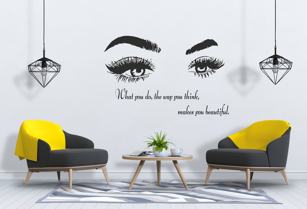 Fashion Girls Lash Brows Eyes Wall Stickers Living Room Decoration Decals  for Furniture Sticker Decoration Eyebrows